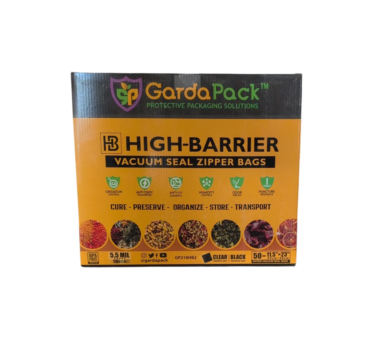 GardaPack: High Barrier Pro Vacuum Seal Zipper Bags 5.5 Mil - 50 pack - Image 2