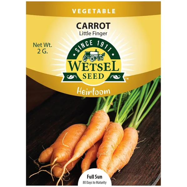 Wetsels Packet Seeds Carrot, Heirloom Little Finger 2 Grams