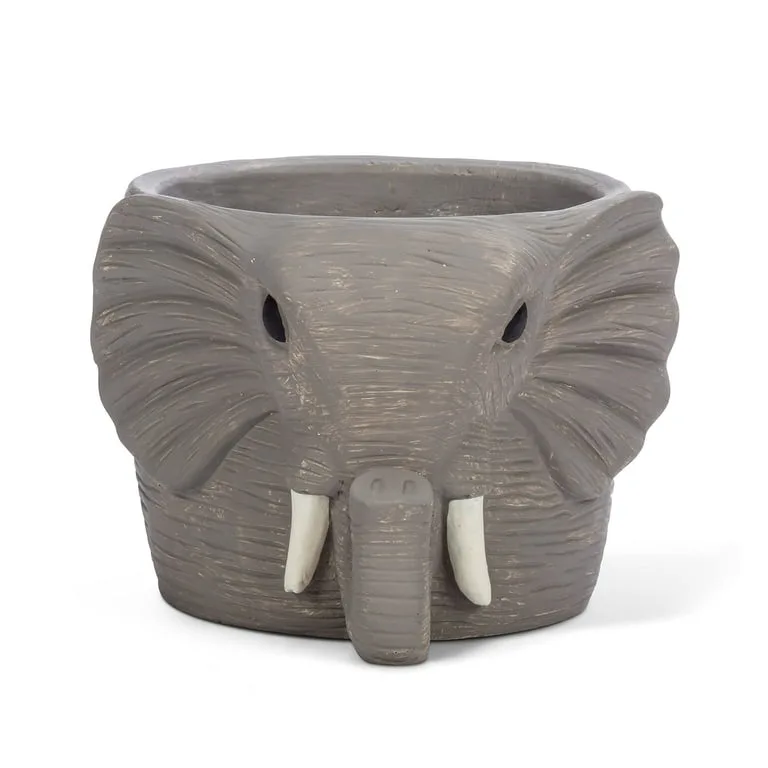CHG Cement Elephant Planter Grey - Image 2