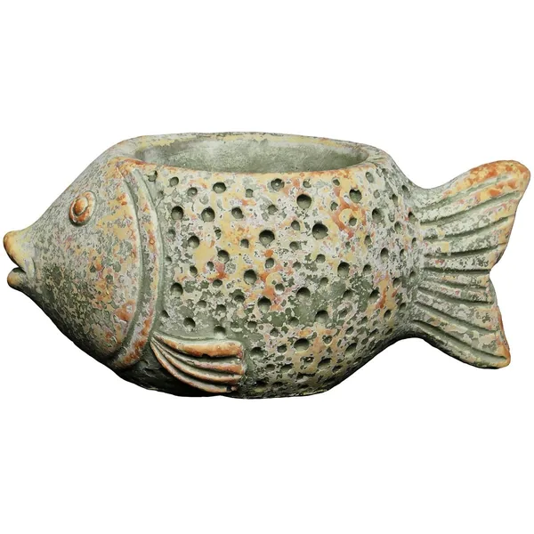 CHG Cement Elephant Planter Grey