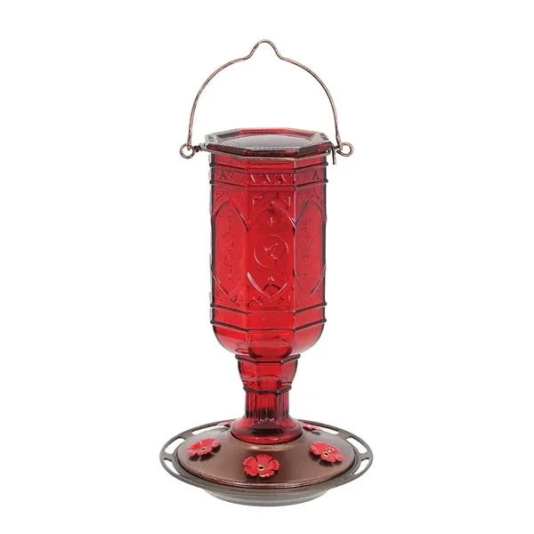 Classic 20oz Red Jewel Glass Hummingbird Feeder 5 Ports - Image 2