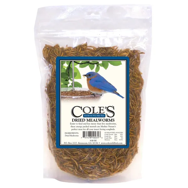 Coles Wild Bird Products Coles 3.5oz Dried Mealworms MADE IN THE USA