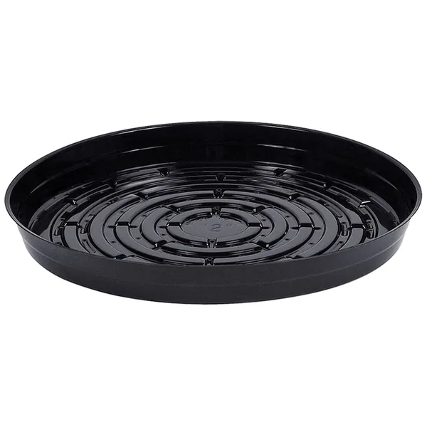 Curtis Wagner Plastics CWP 12" Black Heavy Gauge Vinyl Plant Saucer - Image 2