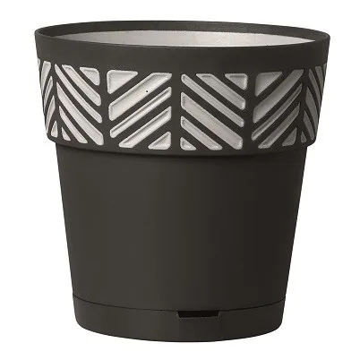 Summit Financial Resources Deroma 11.8" Mosaic Pot Premium Plastic Anthracite