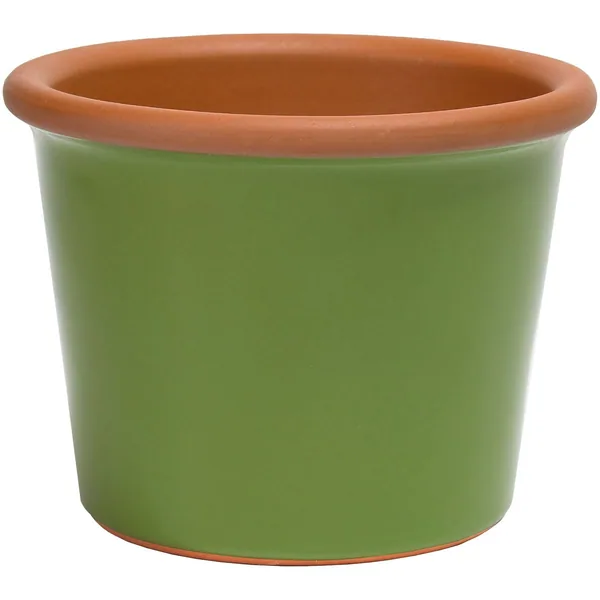 Summit Financial Resources Deroma 3.39" Glazed Cylinder Flower Pot Apple