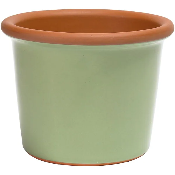 Deroma 5.51" Glazed Cylinder Flower Pot Sage