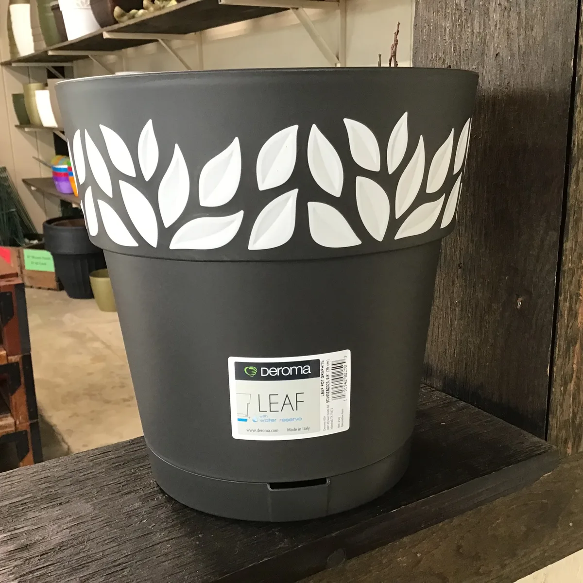 Deroma 5.9" Leaf Pot Premium Plastic Anthracite - Image 2