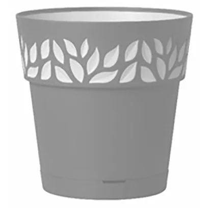 Deroma 5.9" Leaf Pot Premium Plastic Grey