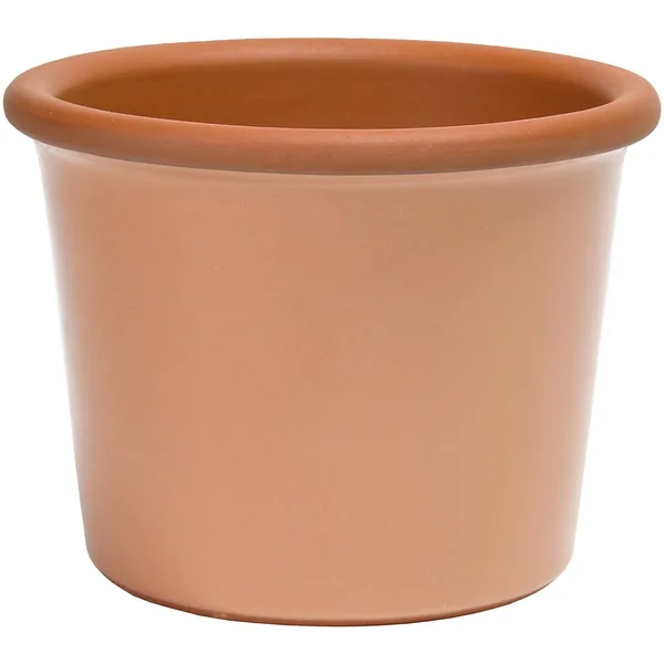 Deroma 9.25" Glazed Cylinder Flower Pot Rose