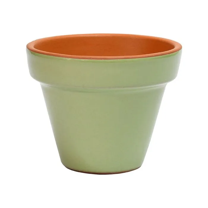 Deroma 9.25" Glazed Cylinder Flower Pot Sage - Image 2