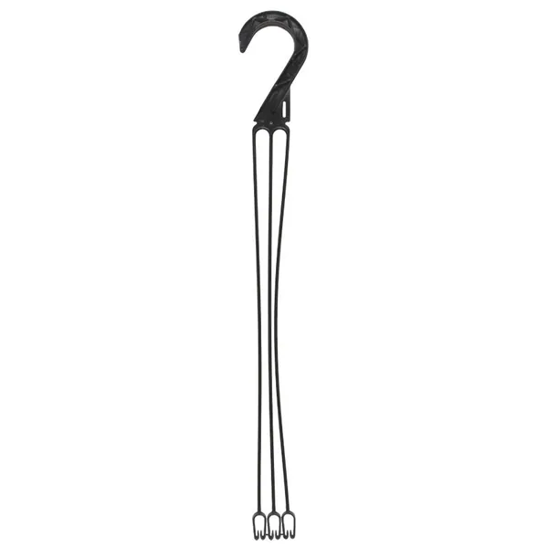 DLN E10l Long 3 Strand Plastic Hanger Black — Pack of 50