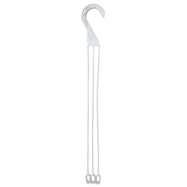DLN E10l Long 3 Strand Plastic Hanger White — Pack of 50