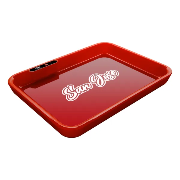 Dope Trays x San Jose – Red background white logo