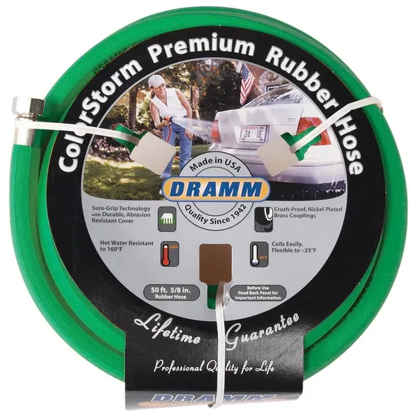 Dramm 5/8"x50' Premium Colorstorm Rubber Hose Green - Image 2