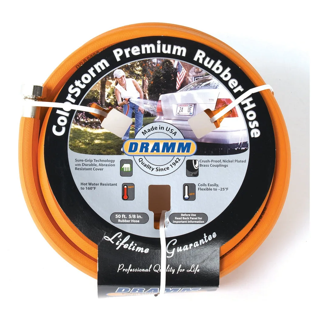 Dramm 5/8"x50' Premium Colorstorm Rubber Hose Orange - Image 2