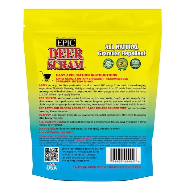 EPIC 2 lbs Deer Scram Repellent Granules Resealable Bag