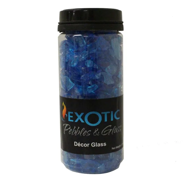 Exotic Pebbles 1.48 lbs Jar Turquoise Glass