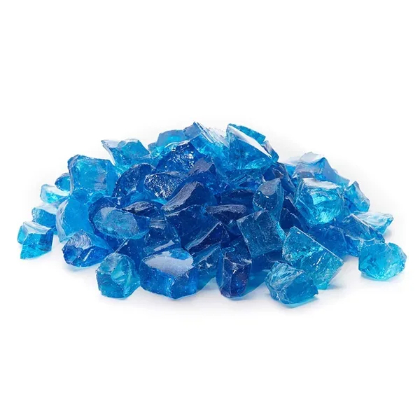 Exotic Pebbles 12 lbs Fire Glass Turquoise 1/2" - Image 2