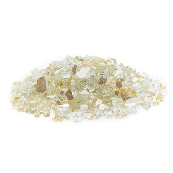 Exotic Pebbles 12 lbs Fire Reflect Glass Gold 1/2"