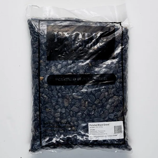 Exotic Pebbles 20 lbs Pol Black Gravel 3/8"