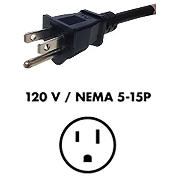 Fluence AC Cord, 15' ( 4572mm ), NEMA 5-15P Plug to M19 Threaded Connector 5/CA - Image 2