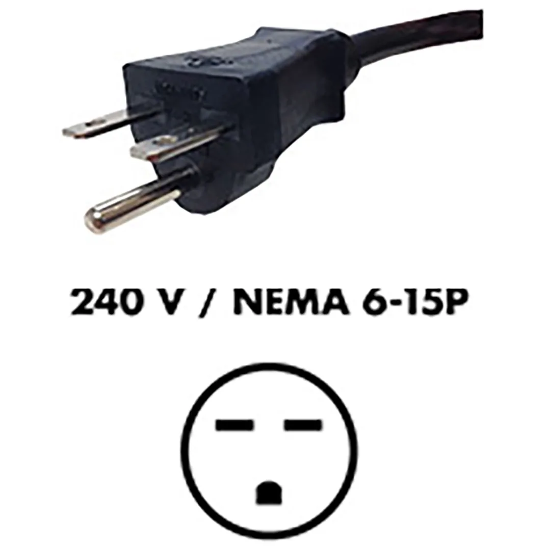 Fluence AC Cord, 6' ( 1829mm ), NEMA 6-15P Plug to M19 Push Lock Connector, Max 250V AC - Image 2