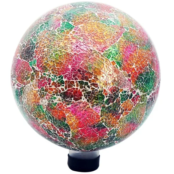 Gardener Select 10" Amber Colorful Tempered Glass Garden Globe - Image 2