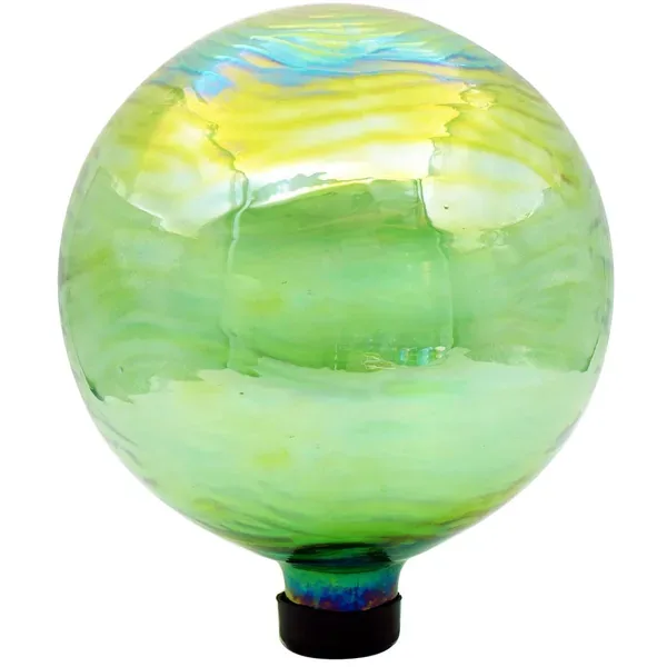 Gardener Select 10" Green Textured Orb Glass Garden Globe - Image 2