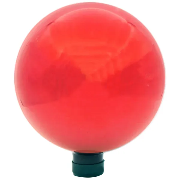 Gardener Select 10" Metallic Red Glass Garden Globe - Image 2