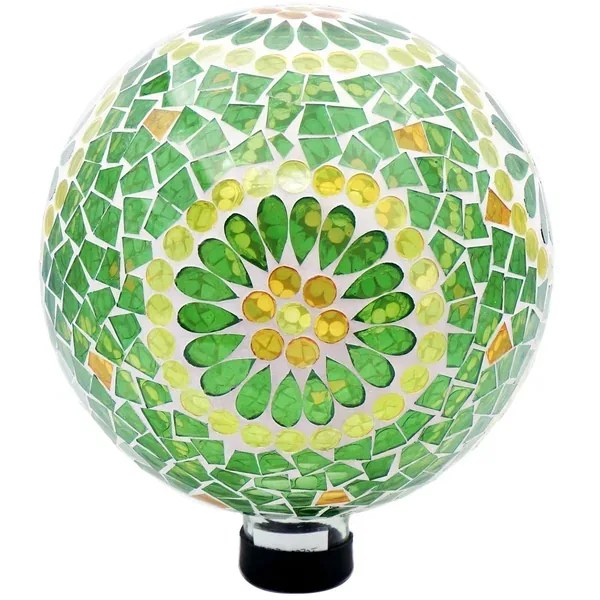 Gardener Select 10" Mixed Collage Glass Garden Globe - Image 2