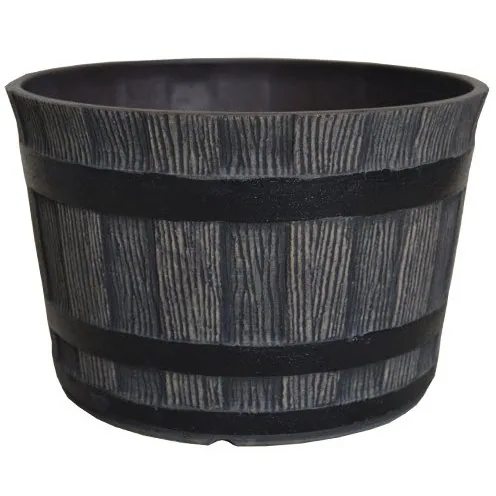 Gardener Select 12" Barn Whiskey Brl Round Planter
