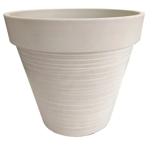 Gardener Select 12" Carved Finish with Light Lines White Planter - Image 2
