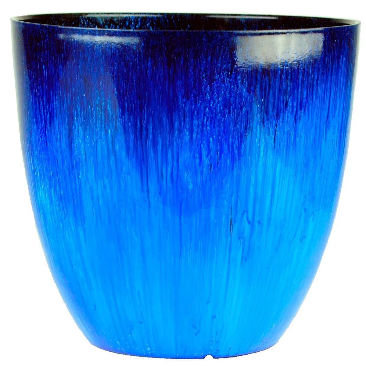 Gardener Select 12" Egg Planter Blue Flower Planter - Image 2