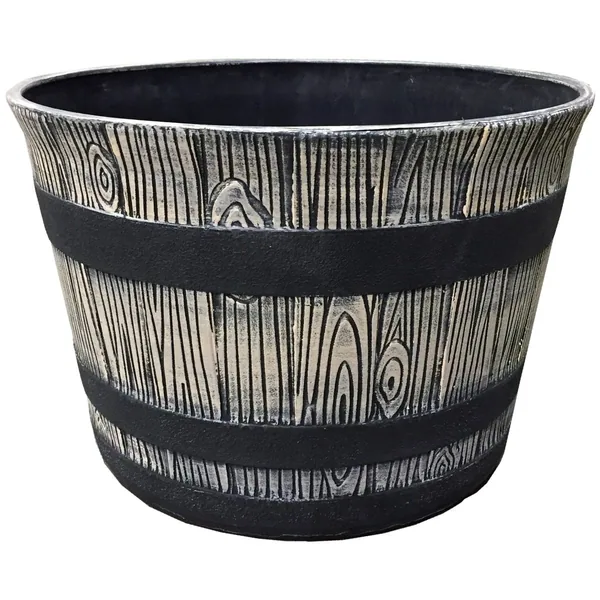 Gardener Select 12" Nat Whiskey Brl Round Planter