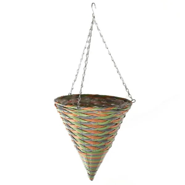 Gardener Select 12" Plastic Cone Hanging Basket Grey/Orange/Green - Image 2