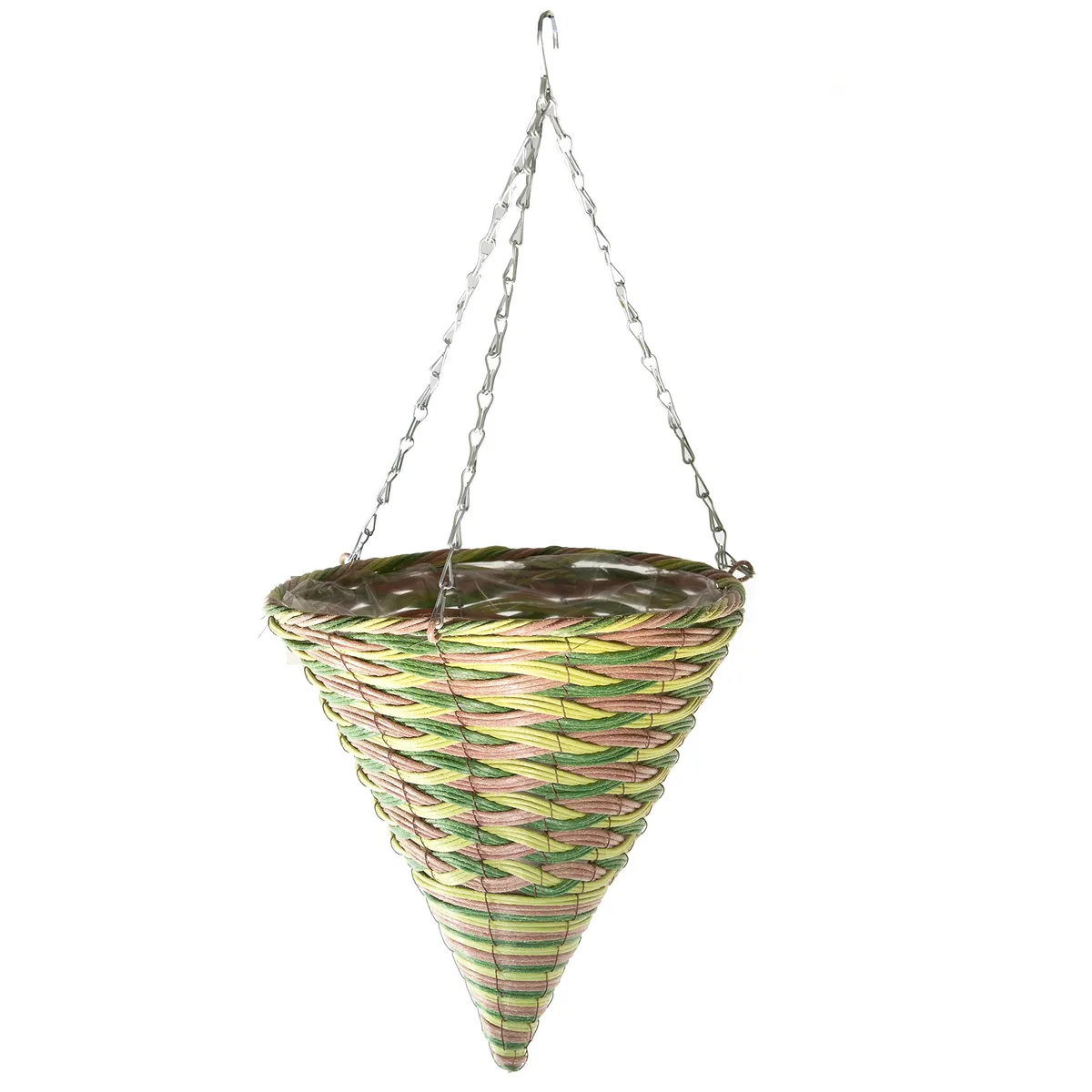Gardener Select 12" Plastic Cone Hanging Basket Tan/Light Green/Green - Image 2