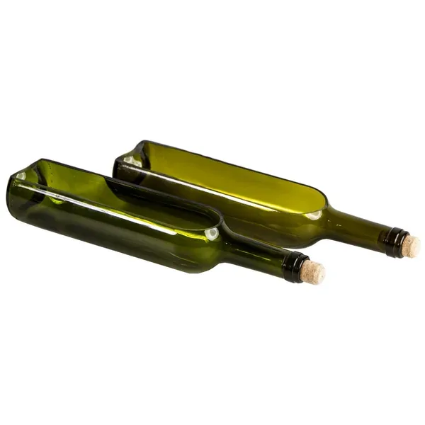 Gardener Select 12"x3" Glass Wine Bottle Planter Set of 2 Dark Green (8"x2" Opening at Top) - Image 2