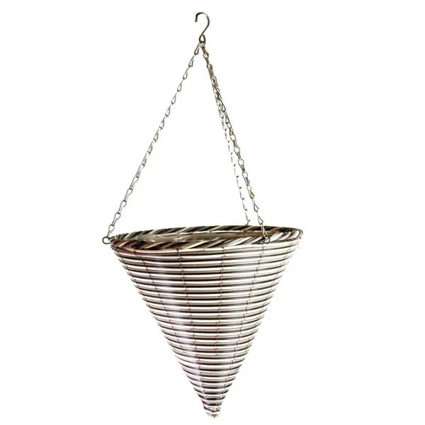 Gardener Select 14" Cone White/ Black Plastic Hanging Basket w/ Stiff Hanger - Image 2