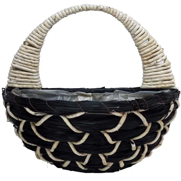 Gardener Select 14" Wall Basket Black With White Handle - Image 2