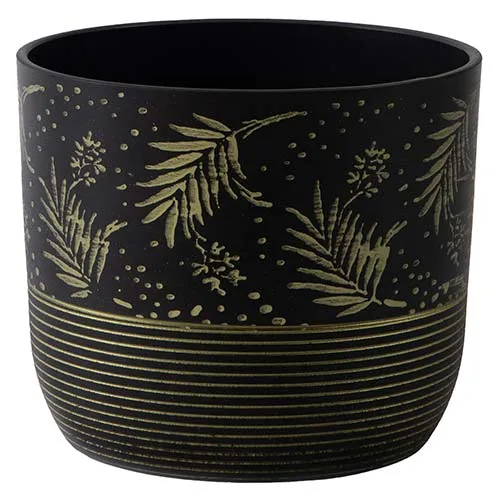 Gardener Select 3 Round Pots with Tray Antique Black 12.6"x4.1"x4.3" - Image 2
