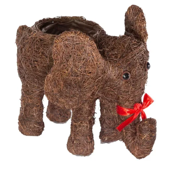 Gardener Select 9.5" Large Straw Elephant Topiary - Image 2