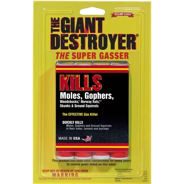 Giant Destroyer Super Gassers 1.75oz 4/card Gopher Gasser - Image 2