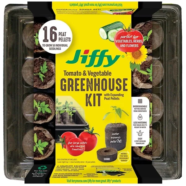 Jiffy 50mm Greenhouse 16 w/ Superthrive Labels