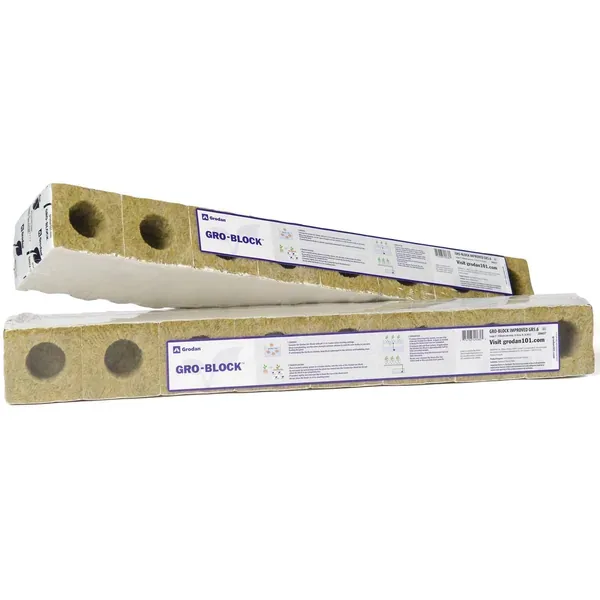 Grodan Gro-Block Improved GR5.6 - Large 3" (3x3x4) w/Hole - Shrinkwrap/Strip - Carton - Image 2