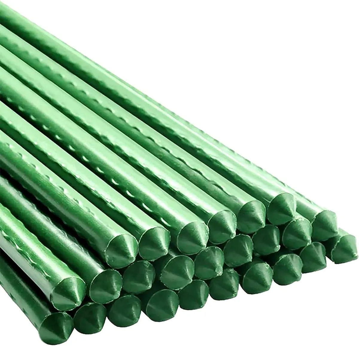 Grow1 5ft Steel Stake Plant Supports - Green 7/16" 20pcs - Image 2