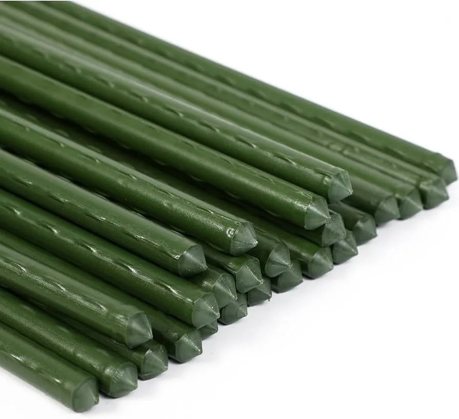 Grow1 6ft Steel Stake Plant Supports - Green 7/16" 20pcs - Image 2