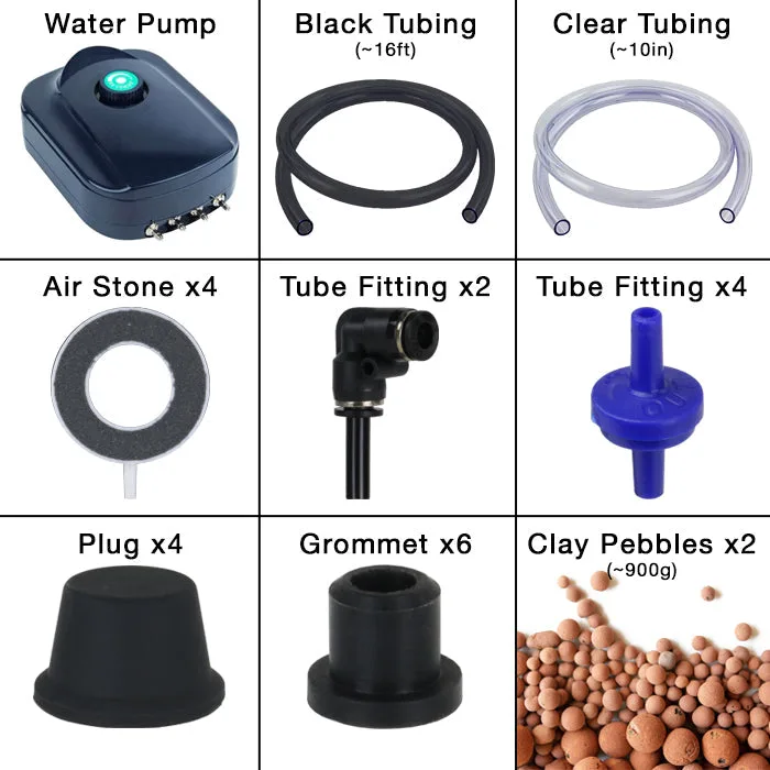 GROW1 Deep Water Culture 4 Bucket + Reservoir Complete Kit - Image 3
