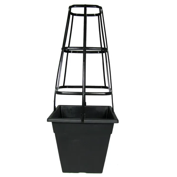 Grower Select 10.00 Deidra Pot With Veggie Cage Black Bulk - Image 2