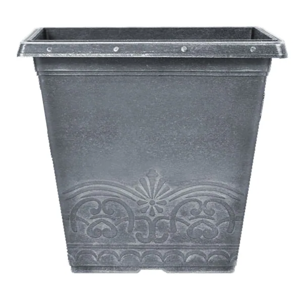 Grower Select 10.00 Winchester Square Planter Aged Black, 10.2in OD x 9.3in H x 6.4in BD, 9.5 Liters, 2.5 Gallons (Case of 58)