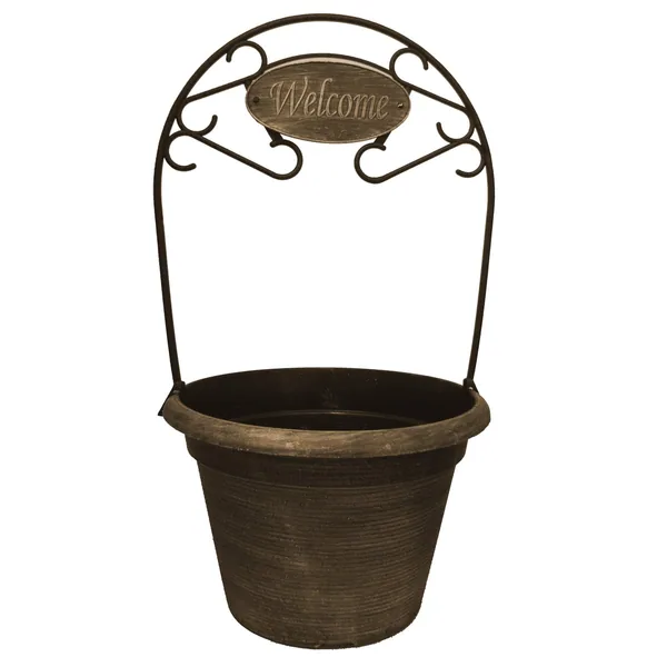 Grower Select 12.00 Say Anything Welcome Rope Planter Black / Bronze — Case of 30